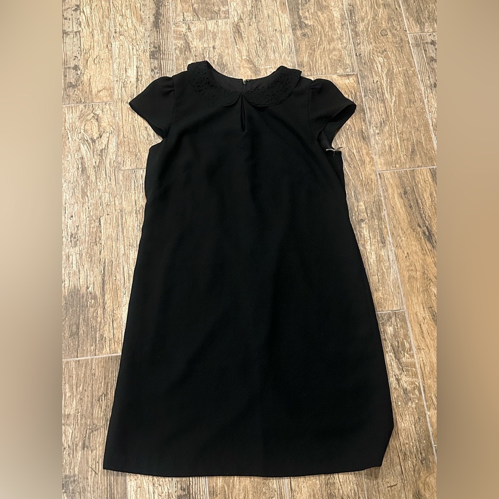Ann Taylor Loft Chic Black Mini Dress with Lace Eyelet Detail